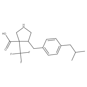 4-{[4-(2-Methylpropyl)phenyl]methyl}-3-(trifluoromethyl)pyrrolidine-3-carboxylic acid Structure