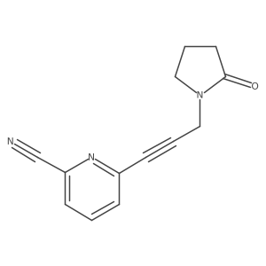 6-[3-(2-Oxopyrrolidin-1-yl)prop-1-yn-1-yl]pyridine-2-carbonitrile结构式