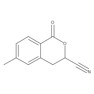 6-methyl-1-oxo-3,4-dihydro-1H-2-benzopyran-3-carbonitrile Structure