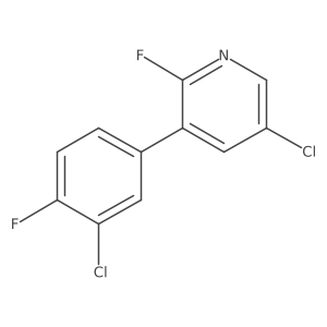 5-Chloro-3-(3-chloro-4-fluorophenyl)-2-fluoropyridine结构式