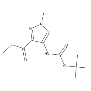 tert-butyl N-(1-methyl-3-propanoyl-1H-pyrazol-4-yl)carbamate Structure