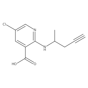 5-Chloro-2-[(pent-4-yn-2-yl)amino]pyridine-3-carboxylic acid Structure