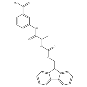 3-[2-({[(9H-fluoren-9-yl)methoxy]carbonyl}amino)propanamido]benzoic acid Structure