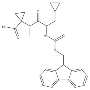 1-[3-cyclopropyl-2-({[(9H-fluoren-9-yl)methoxy]carbonyl}amino)-N-methylpropanamido]cyclopropane-1-carboxylic acid结构式