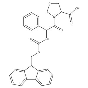 3-[2-({[(9H-fluoren-9-yl)methoxy]carbonyl}amino)-2-phenylacetyl]-1,3-thiazolidine-4-carboxylic acid Structure