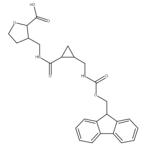 3-[({2-[({[(9H-fluoren-9-yl)methoxy]carbonyl}amino)methyl]cyclopropyl}formamido)methyl]oxolane-2-carboxylic acid结构式