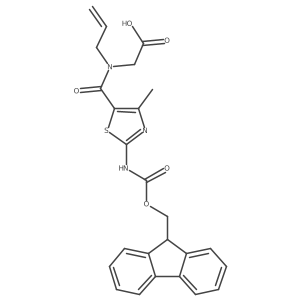 2-{1-[2-({[(9H-fluoren-9-yl)methoxy]carbonyl}amino)-4-methyl-1,3-thiazol-5-yl]-N-(prop-2-en-1-yl)formamido}acetic acid Structure