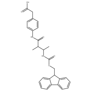 2-{4-[3-({[(9H-fluoren-9-yl)methoxy]carbonyl}amino)-2-methylbutanamido]phenyl}acetic acid Structure