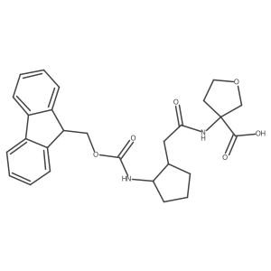 3-{2-[2-({[(9H-fluoren-9-yl)methoxy]carbonyl}amino)cyclopentyl]acetamido}oxolane-3-carboxylic acid Structure