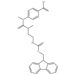 4-[4-({[(9H-fluoren-9-yl)methoxy]carbonyl}amino)-N,2-dimethylbutanamido]benzoic acid Structure
