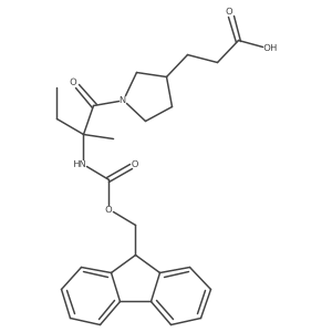 3-{1-[2-({[(9H-fluoren-9-yl)methoxy]carbonyl}amino)-2-methylbutanoyl]pyrrolidin-3-yl}propanoic acid Structure