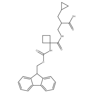 2-(cyclopropylmethyl)-3-{[1-({[(9H-fluoren-9-yl)methoxy]carbonyl}amino)cyclobutyl]formamido}propanoic acid结构式
