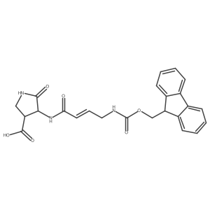 4-[4-({[(9H-fluoren-9-yl)methoxy]carbonyl}amino)but-2-enamido]-5-oxopyrrolidine-3-carboxylic acid结构式