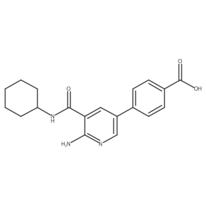 4-[6-Amino-5-[(cyclohexylamino)carbonyl]-3-pyridinyl]benzoic acid结构式