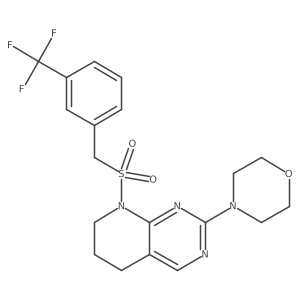 4-(8-((3-(Trifluoromethyl)benzyl)sulfonyl)-5,6,7,8-tetrahydropyrido[2,3-d]pyrimidin-2-yl)morpholine结构式