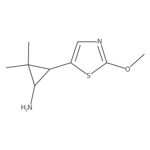 rac-(1R,3S)-3-(2-methoxy-1,3-thiazol-5-yl)-2,2-dimethylcyclopropan-1-amine结构式