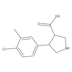 rac-(3R,4S)-4-(4-chloro-3-methylphenyl)pyrrolidine-3-carboxylic acid结构式