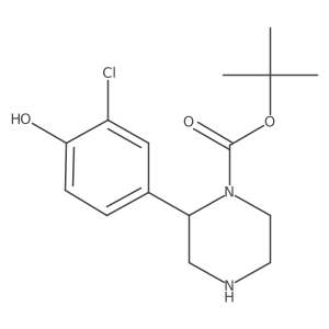 Tert-butyl 2-(3-chloro-4-hydroxyphenyl)piperazine-1-carboxylate Structure