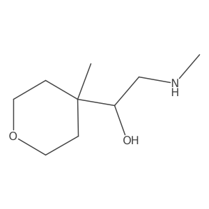 2-(Methylamino)-1-(4-methyloxan-4-yl)ethan-1-ol结构式