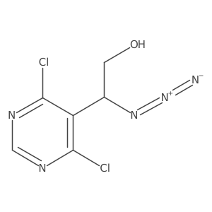 2-Azido-2-(4,6-dichloropyrimidin-5-yl)ethan-1-ol结构式