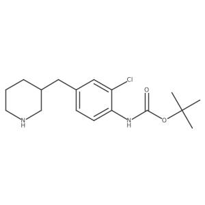 tert-butyl N-{2-chloro-4-[(piperidin-3-yl)methyl]phenyl}carbamate Structure