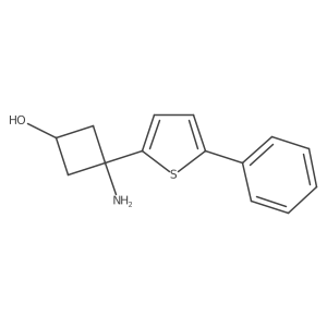 3-Amino-3-(5-phenylthiophen-2-yl)cyclobutan-1-ol结构式