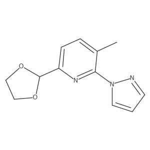 6-(1,3-Dioxolan-2-yl)-3-methyl-2-pyrazol-1-ylpyridine Structure