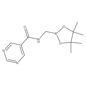 CC1(C)OB(CNC(=O)c2cncnc2)OC1(C)C结构式