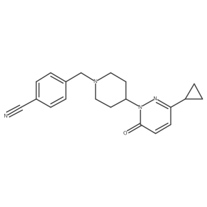 4-{[4-(3-Cyclopropyl-6-oxo-1,6-dihydropyridazin-1-yl)piperidin-1-yl]methyl}benzonitrile结构式