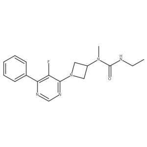 3-Ethyl-1-[1-(5-fluoro-6-phenylpyrimidin-4-yl)azetidin-3-yl]-1-methylurea结构式