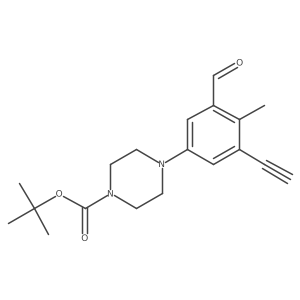 Tert-butyl 4-(3-ethynyl-5-formyl-4-methylphenyl)piperazine-1-carboxylate结构式