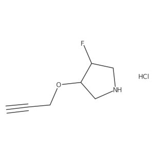 3-Fluoro-4-(prop-2-yn-1-yloxy)pyrrolidine hydrochloride结构式