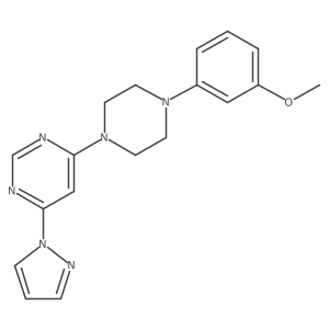 4-[4-(3-methoxyphenyl)piperazin-1-yl]-6-(1H-pyrazol-1-yl)pyrimidine结构式
