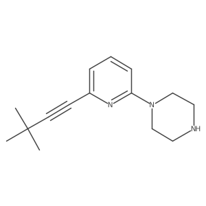 1-[6-(3,3-Dimethylbut-1-yn-1-yl)pyridin-2-yl]piperazine结构式