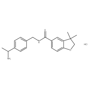 N-{[4-(1-aminoethyl)phenyl]methyl}-3,3-dimethyl-2,3-dihydro-1-benzofuran-5-carboxamide hydrochloride结构式