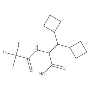 3,3-Dicyclobutyl-2-(2,2,2-trifluoroacetamido)propanoic acid结构式