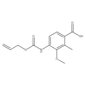 3-Methoxy-2-methyl-4-{[(prop-2-en-1-yloxy)carbonyl]amino}benzoic acid结构式