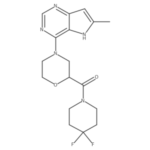2-(4,4-difluoropiperidine-1-carbonyl)-4-{6-methyl-5H-pyrrolo[3,2-d]pyrimidin-4-yl}morpholine结构式