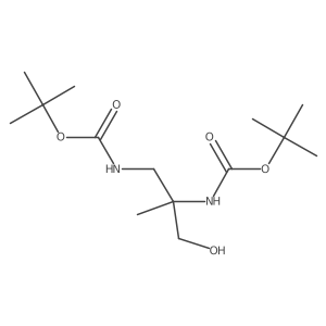tert-butyl N-(1-{[(tert-butoxy)carbonyl]amino}-3-hydroxy-2-methylpropan-2-yl)carbamate结构式