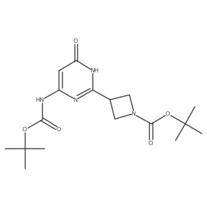 Tert-butyl 3-(4-{[(tert-butoxy)carbonyl]amino}-6-hydroxypyrimidin-2-yl)azetidine-1-carboxylate结构式