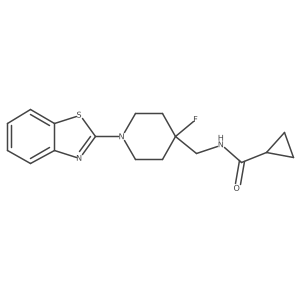 N-{[1-(1,3-benzothiazol-2-yl)-4-fluoropiperidin-4-yl]methyl}cyclopropanecarboxamide Structure