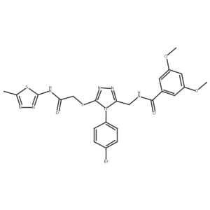 N-((4-(4-bromophenyl)-5-((2-((5-methyl-1,3,4-thiadiazol-2-yl)amino)-2-oxoethyl)thio)-4H-1,2,4-triazol-3-yl)methyl)-3,5-dimethoxybenzamide Structure