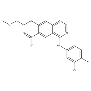 N-(3-chloro-4-fluoro-phenyl)-7-(2-methoxyethoxy)-6-nitro-quinazolin-4-amine结构式