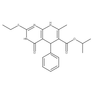Isopropyl 2-(ethylthio)-7-methyl-4-oxo-5-phenyl-3,4,5,8-tetrahydropyrido[2,3-d]pyrimidine-6-carboxylate结构式