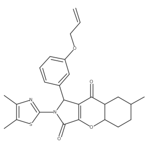 2-(4,5-dimethyl-1,3-thiazol-2-yl)-7-methyl-1-(3-prop-2-enoxyphenyl)-4a,5,6,7,8,8a-hexahydro-1H-chromeno[2,3-c]pyrrole-3,9-dione Structure