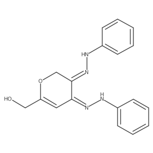 6-(Hydroxymethyl)-2H-pyran-3,4-dione 3,4-bis(2-phenylhydrazone)结构式