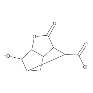 rel-(3R,3aR,5S,6R,6aS,7R)-Hexahydro-6-hydroxy-2-oxo-3,5-methano-2H-cyclopenta[b]furan-7-carboxylic acid结构式