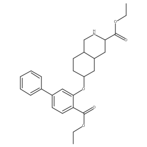 Ethyl (3S,4aS,6S,8aR)-6-[[4-(ethoxycarbonyl)[1,1a(2)-biphenyl]-3-yl]oxy]decahydro-3-isoquinolinecarboxylate Structure