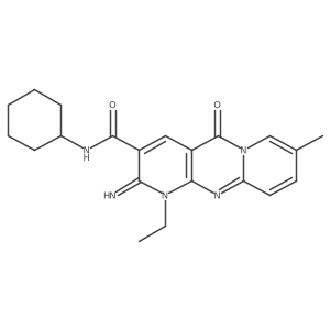 N-cyclohexyl-1-ethyl-2-imino-8-methyl-5-oxo-1,5-dihydro-2H-dipyrido[1,2-a:2',3'-d]pyrimidine-3-carboxamide结构式