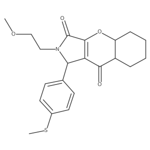 2-(2-methoxyethyl)-1-(4-methylsulfanylphenyl)-4a,5,6,7,8,8a-hexahydro-1H-chromeno[2,3-c]pyrrole-3,9-dione结构式